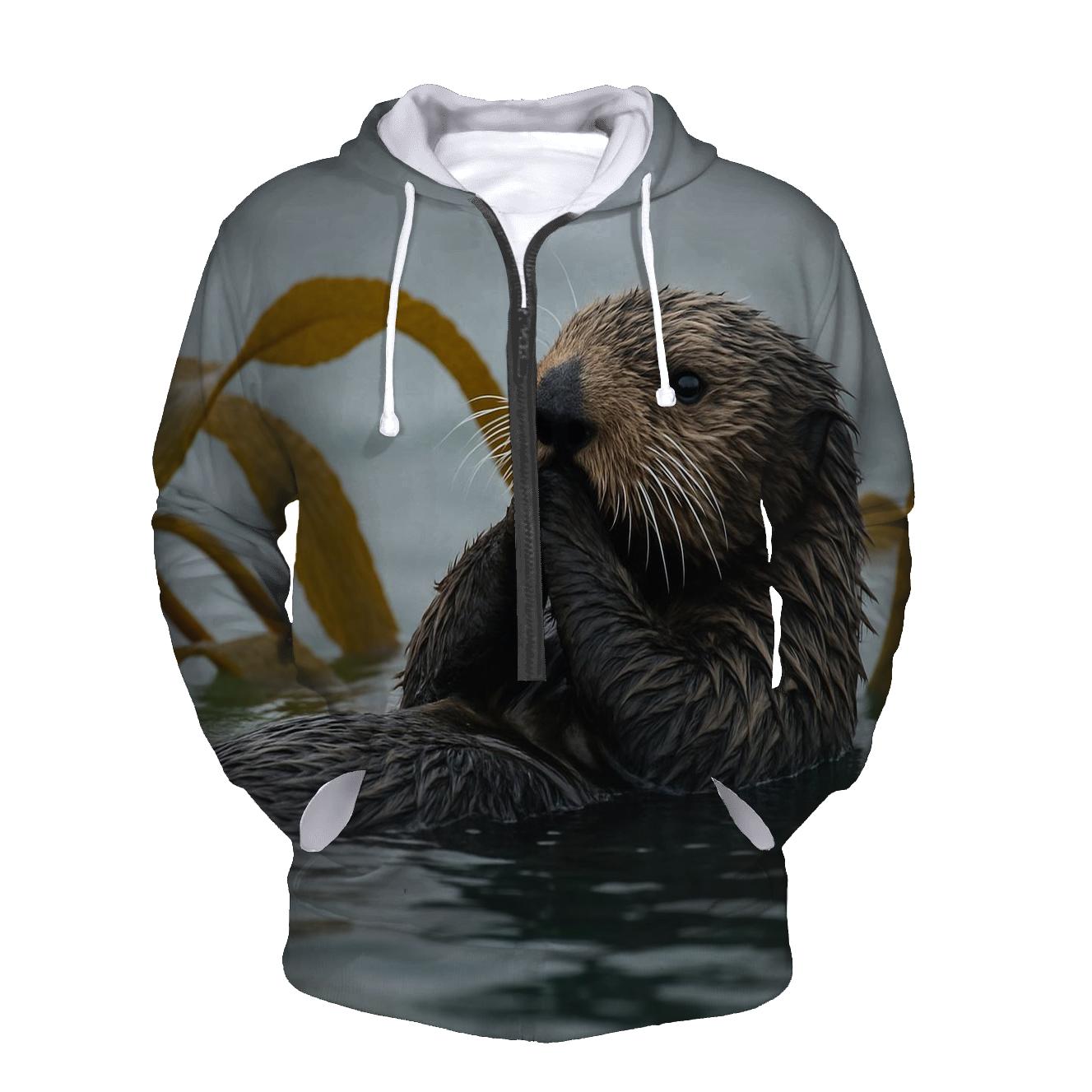 Kelp Forest Sentinels Sea Otter pullover hoodies