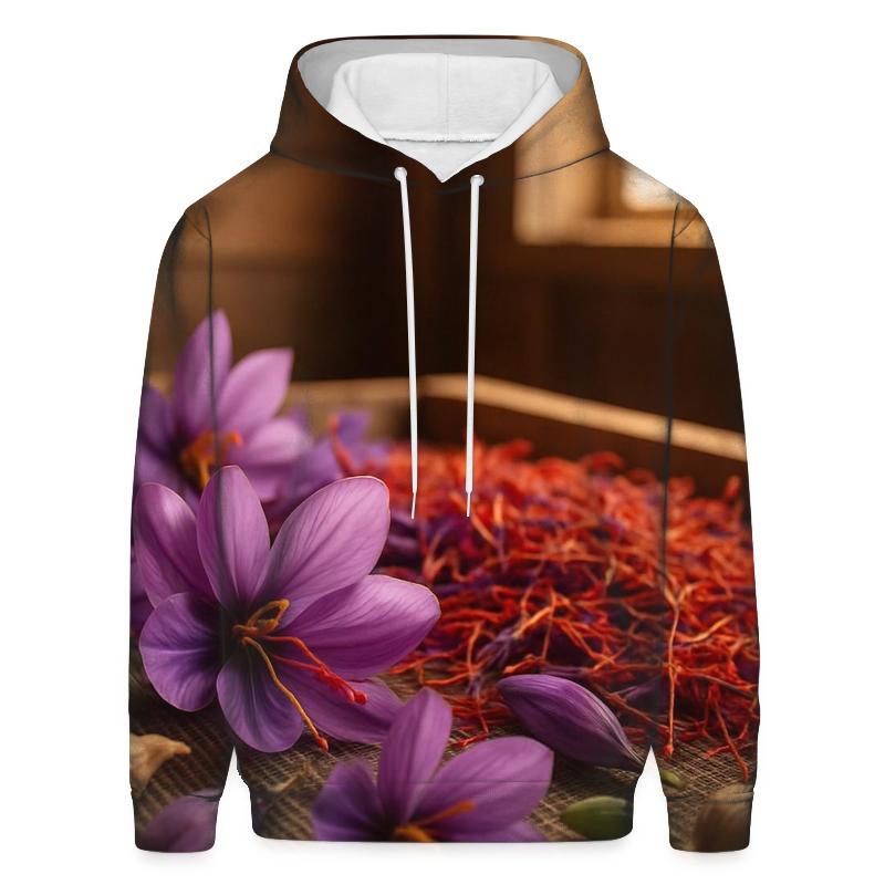 Saffron Crocus Stigmas Drying On Cedar Screens custom hoodies