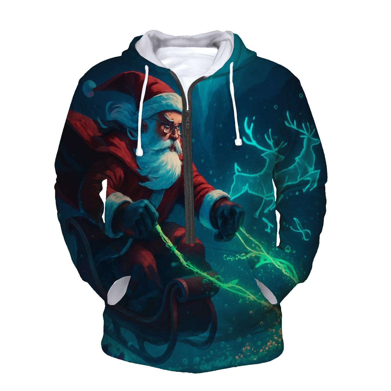 Midnight Reef Sleigh Santa hoodie styles