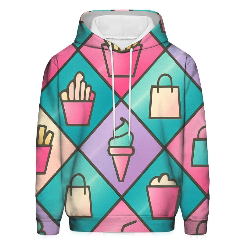 Mall Food Court Neon Tiles hoodie styles