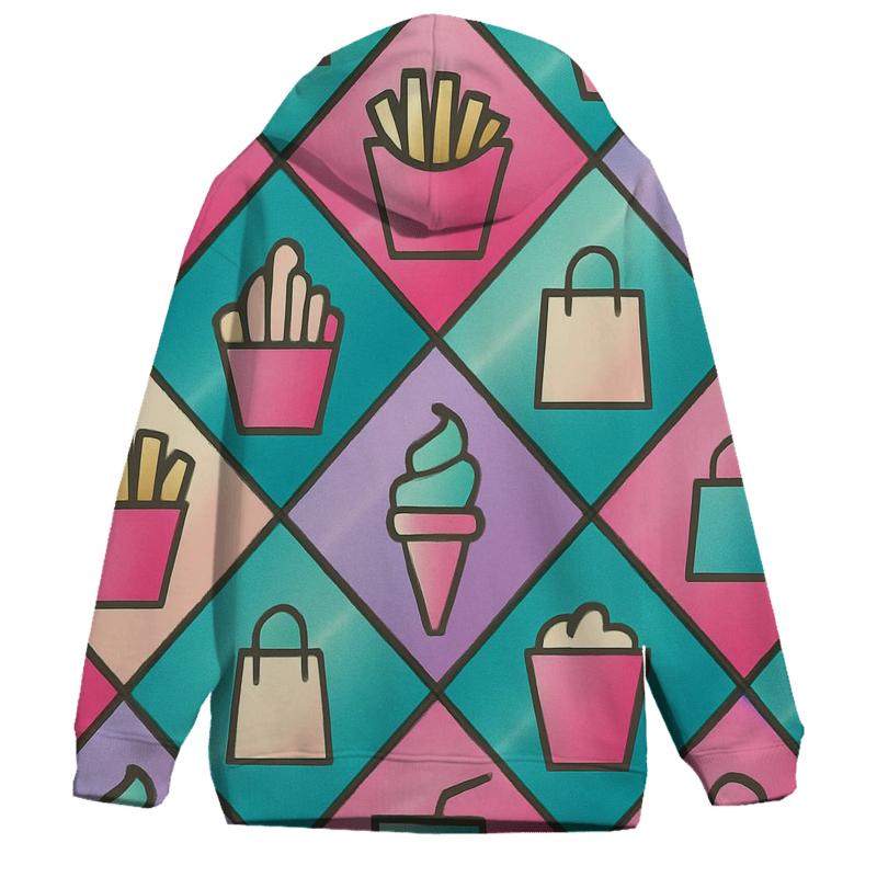 Mall Food Court Neon Tiles hoodie styles