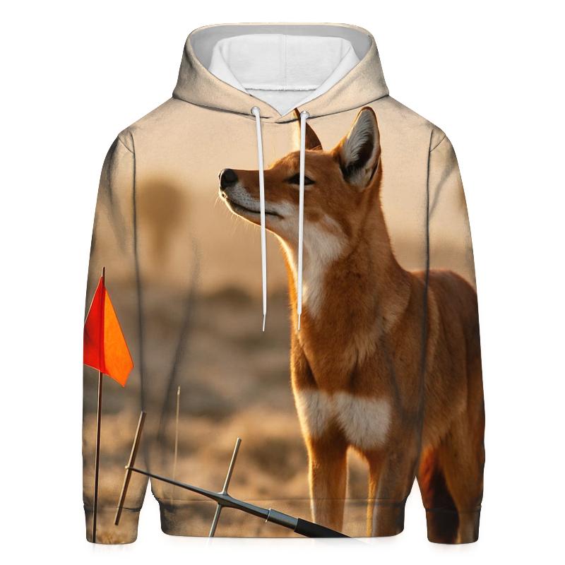 Ethiopian Wolf At The Afroalpine Research Line graphic hoodies