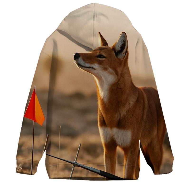 Ethiopian Wolf At The Afroalpine Research Line graphic hoodies