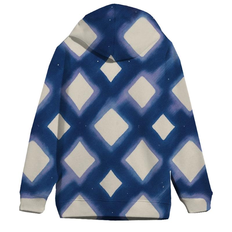 Itajime Lunar Grid With Comet Wash zip-up hoodies