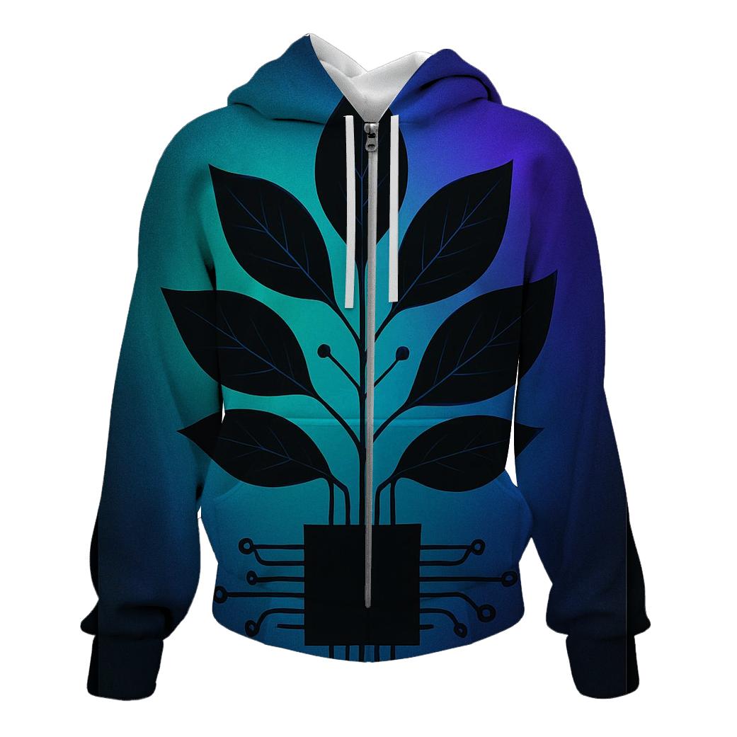 Aurora Circuit Botanical hoodie styles