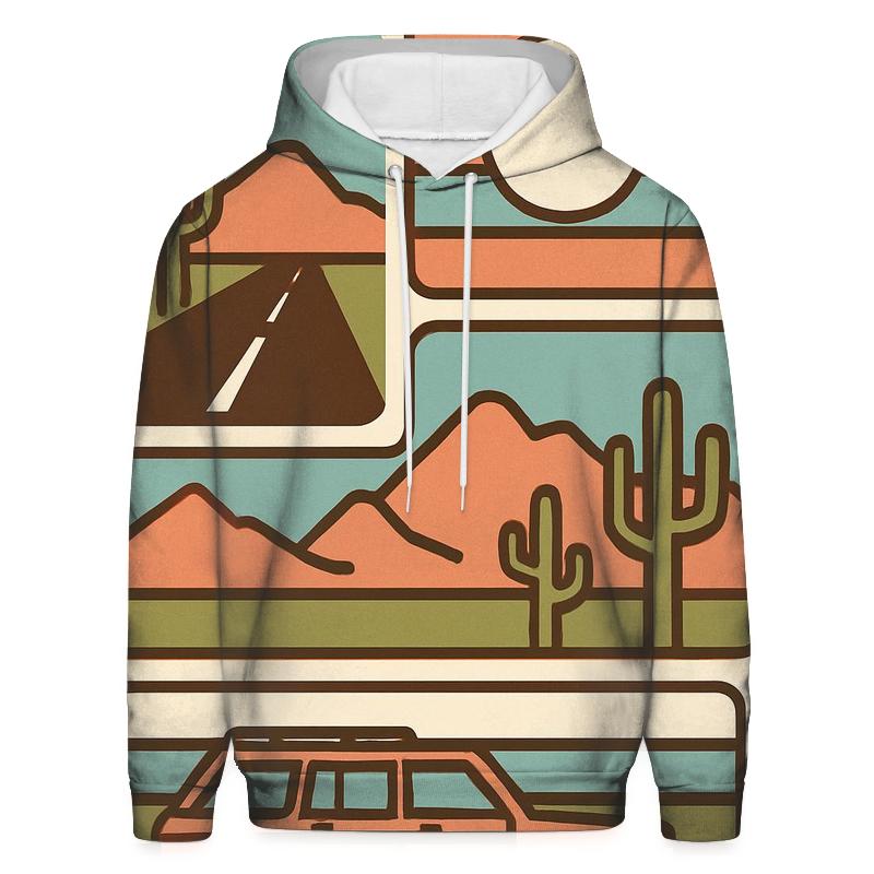 Seventies Road Trip Postcard Panels pullover hoodies