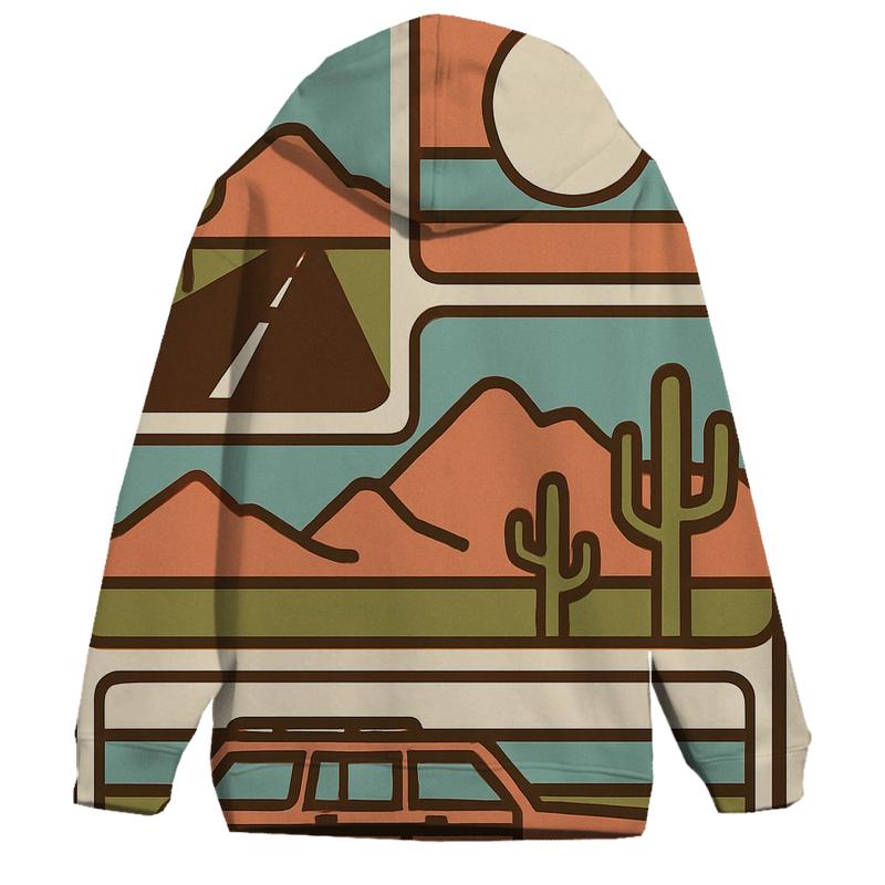 Seventies Road Trip Postcard Panels pullover hoodies