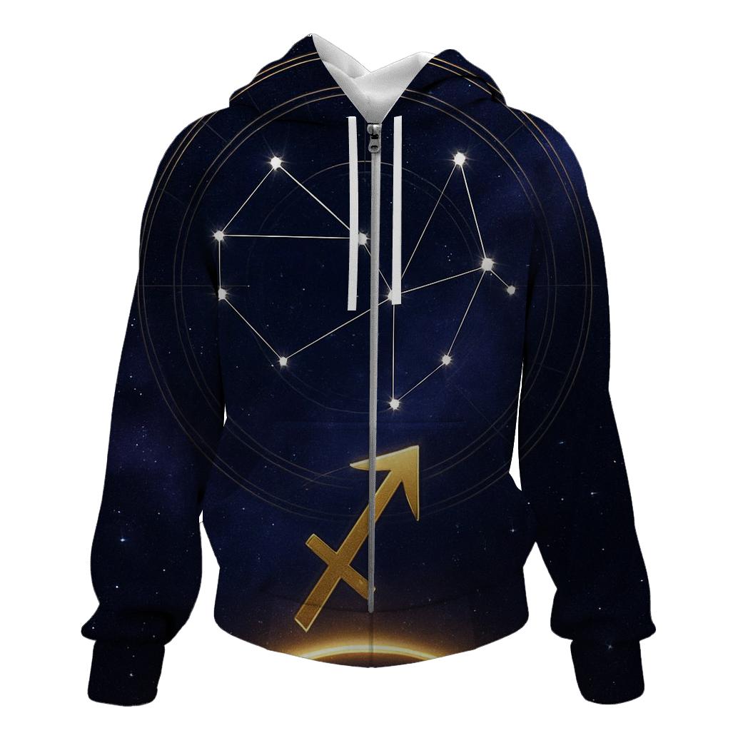 Sagittarius Teapot Star Portal zip-up hoodies