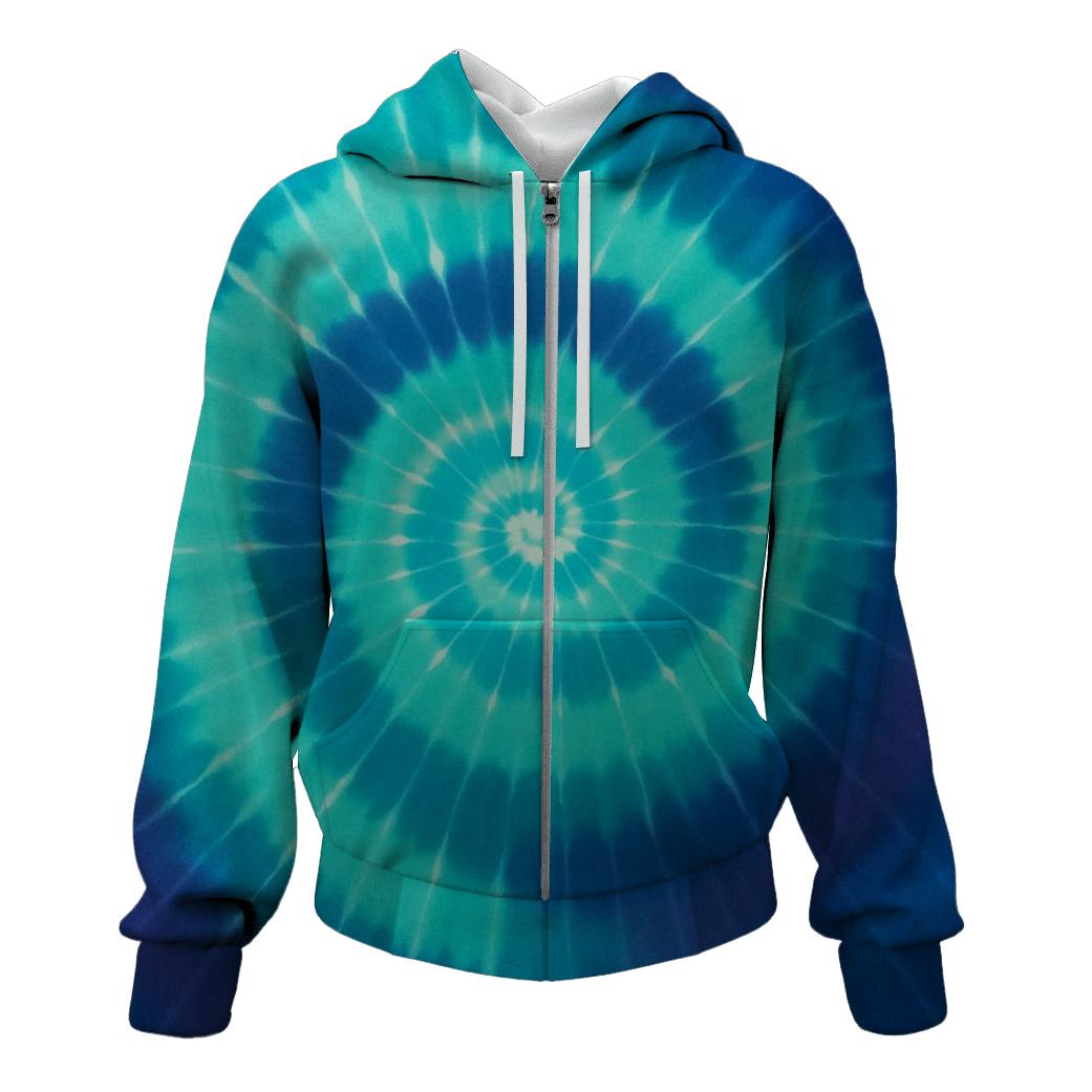 Aurora Spiral Overdye Vortex hoodies fashion