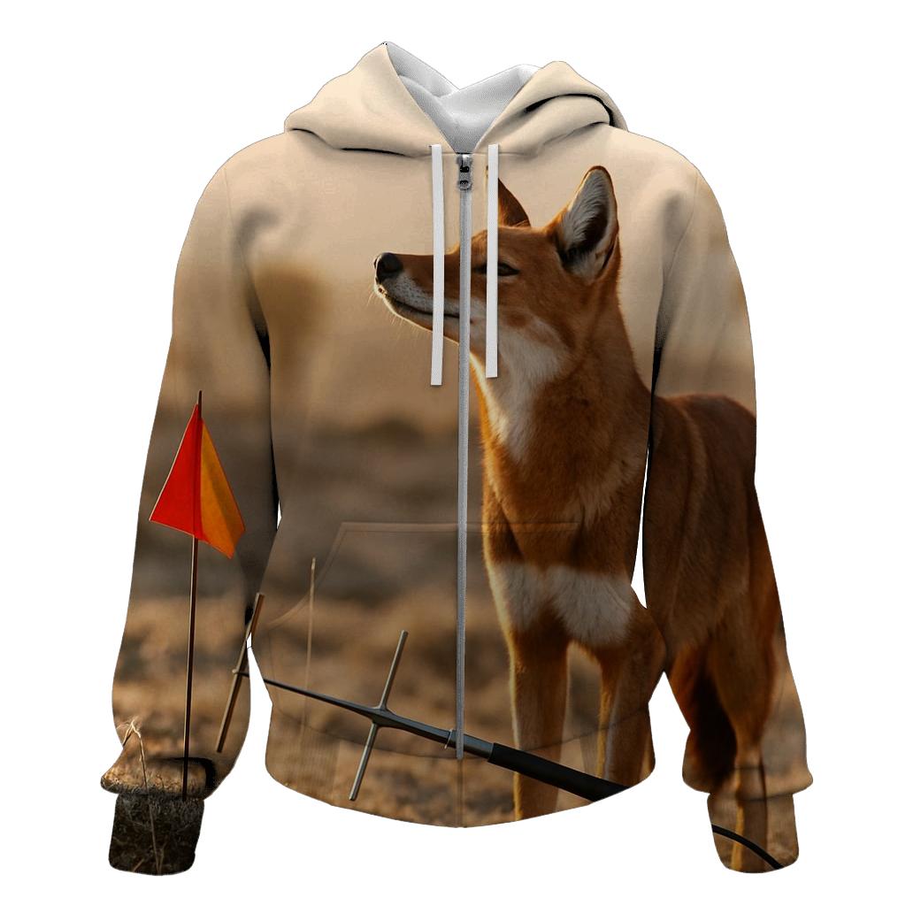 Ethiopian Wolf At The Afroalpine Research Line graphic hoodies