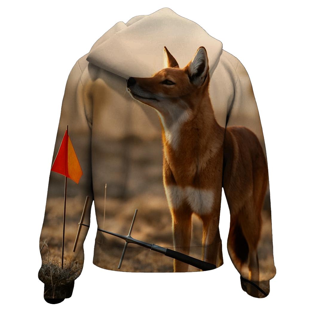 Ethiopian Wolf At The Afroalpine Research Line graphic hoodies