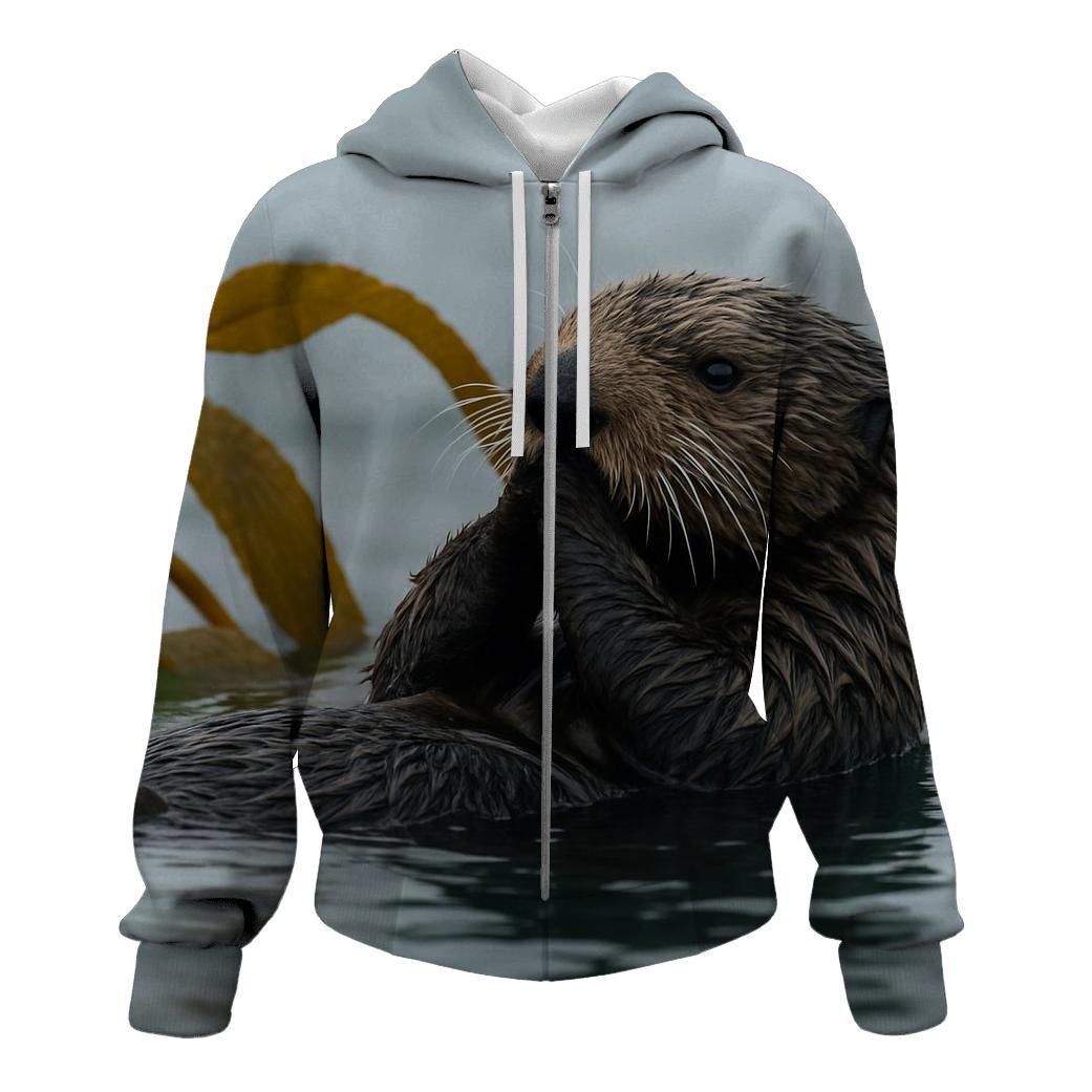 Kelp Forest Sentinels Sea Otter pullover hoodies