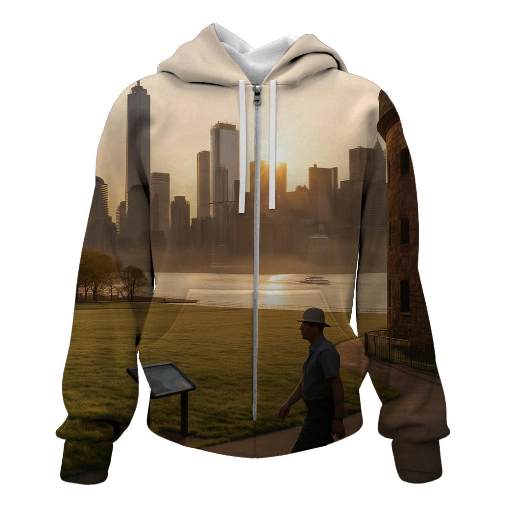 First Light From Governors Island Parade Ground lightweight hoodies