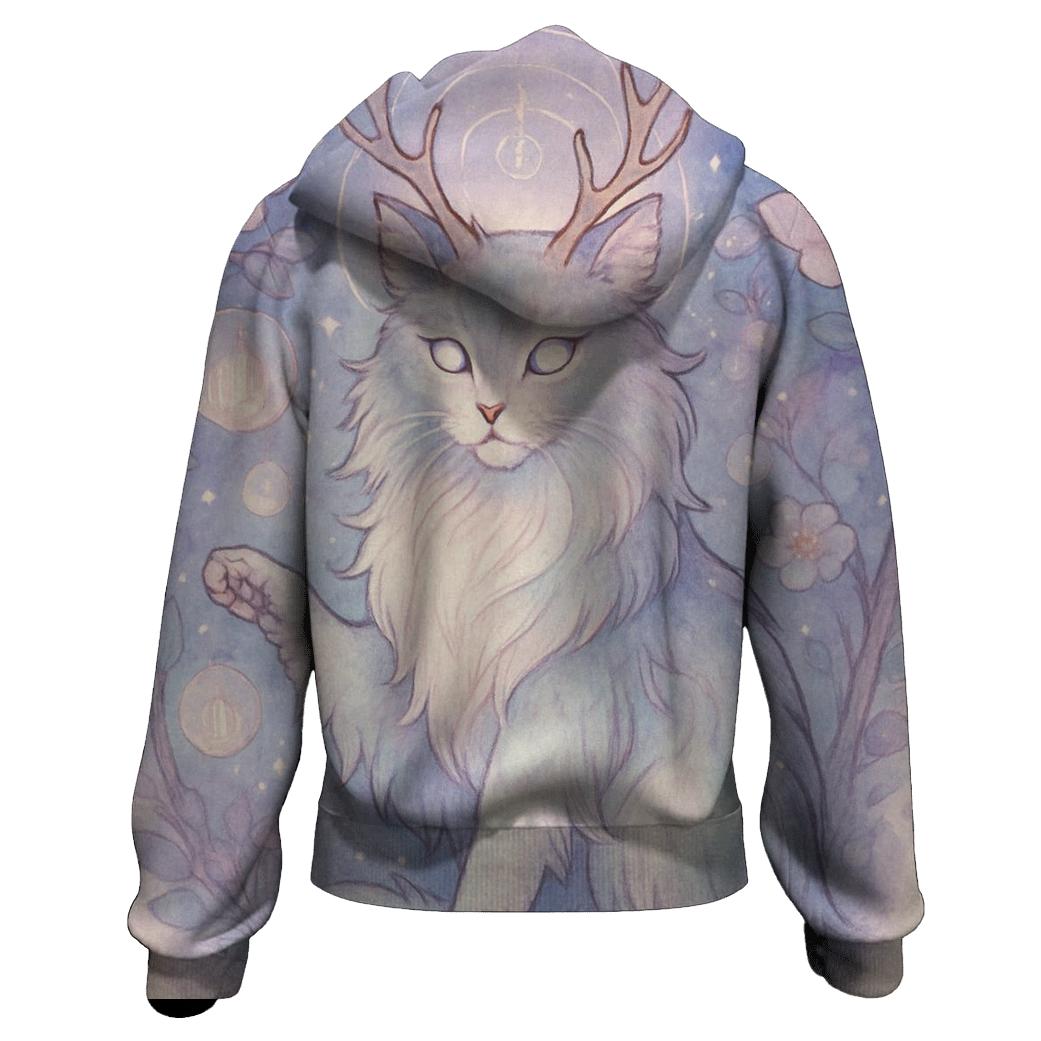 Moonlit Orchard Guardian Cat embroidered hoodies
