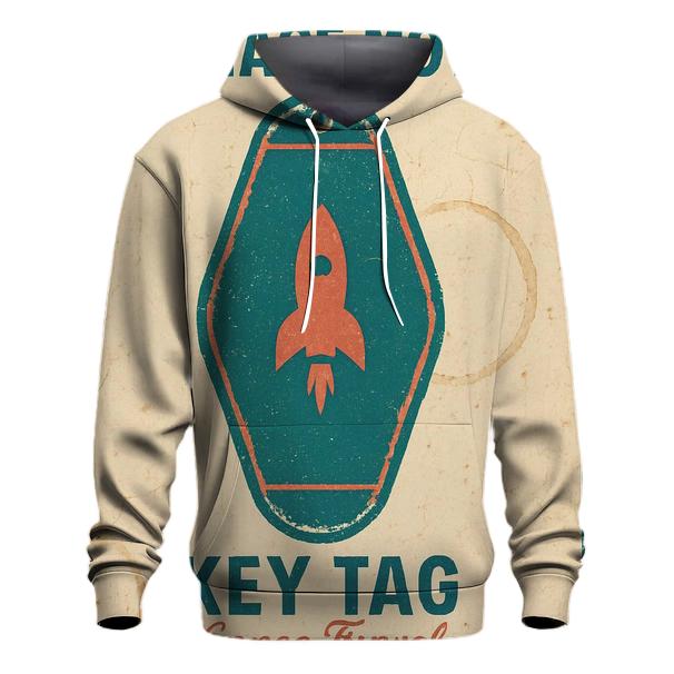 Faded Space Age Motel Key Tag Poster graphic hoodies