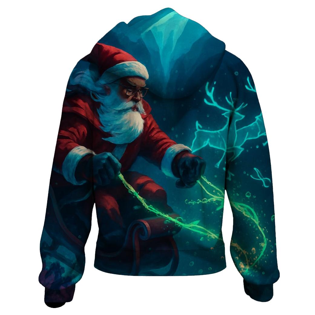 Midnight Reef Sleigh Santa pullover hoodies