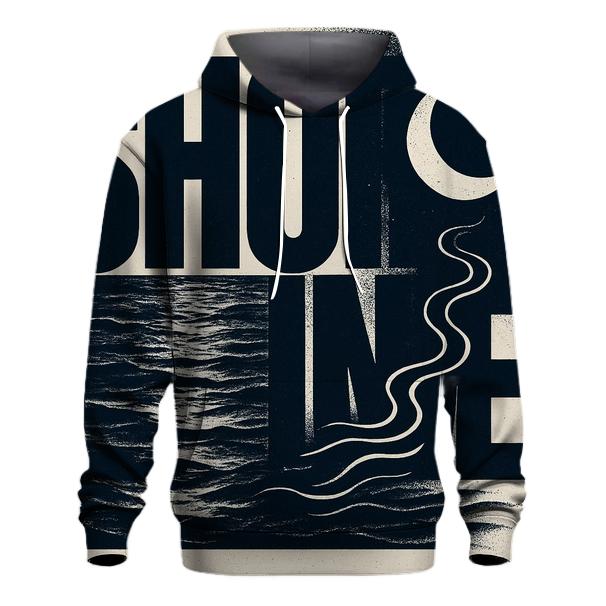 Lunar Tide Typography Wave premium hoodies