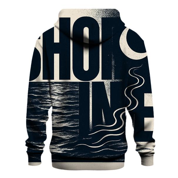 Lunar Tide Typography Wave premium hoodies