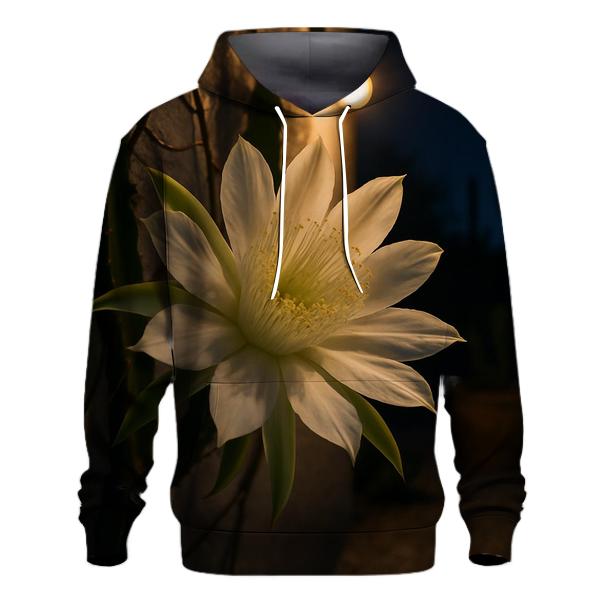 Night Blooming Cereus Opening On A Desert Patio heavyweight hoodies