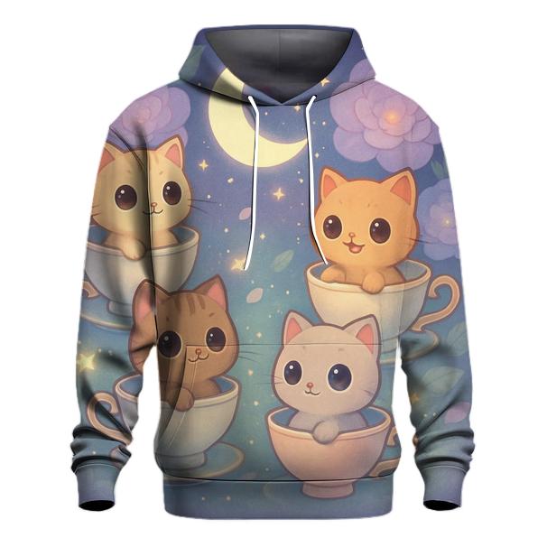 Moonlit Teacup Kitten Carousel premium hoodies