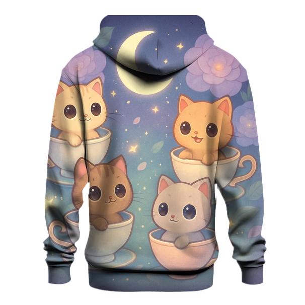 Moonlit Teacup Kitten Carousel premium hoodies