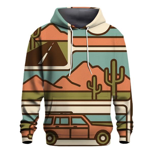Seventies Road Trip Postcard Panels pullover hoodies