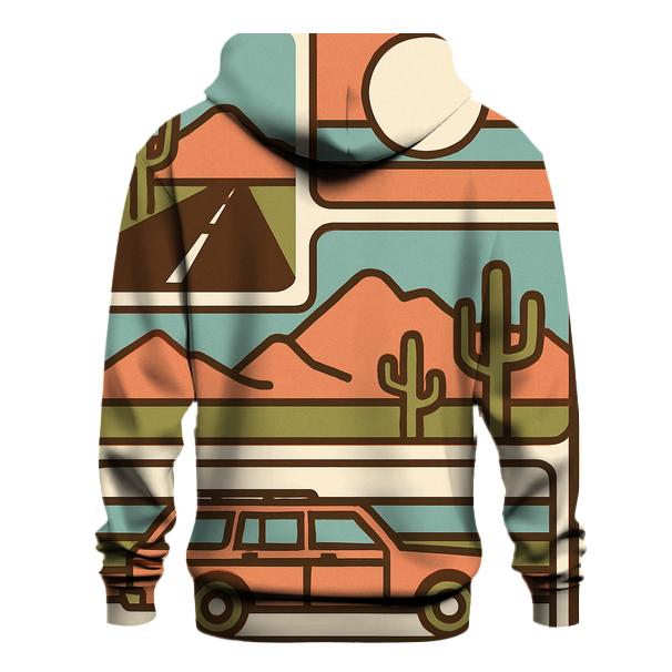 Seventies Road Trip Postcard Panels pullover hoodies