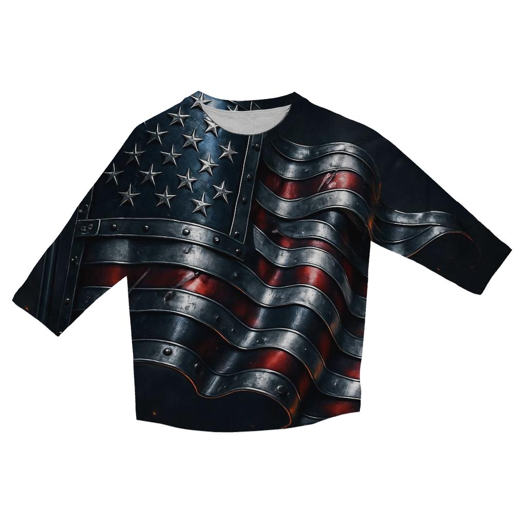 Midnight Forge Stars And Stripes designer 3/4 sleeve blouses