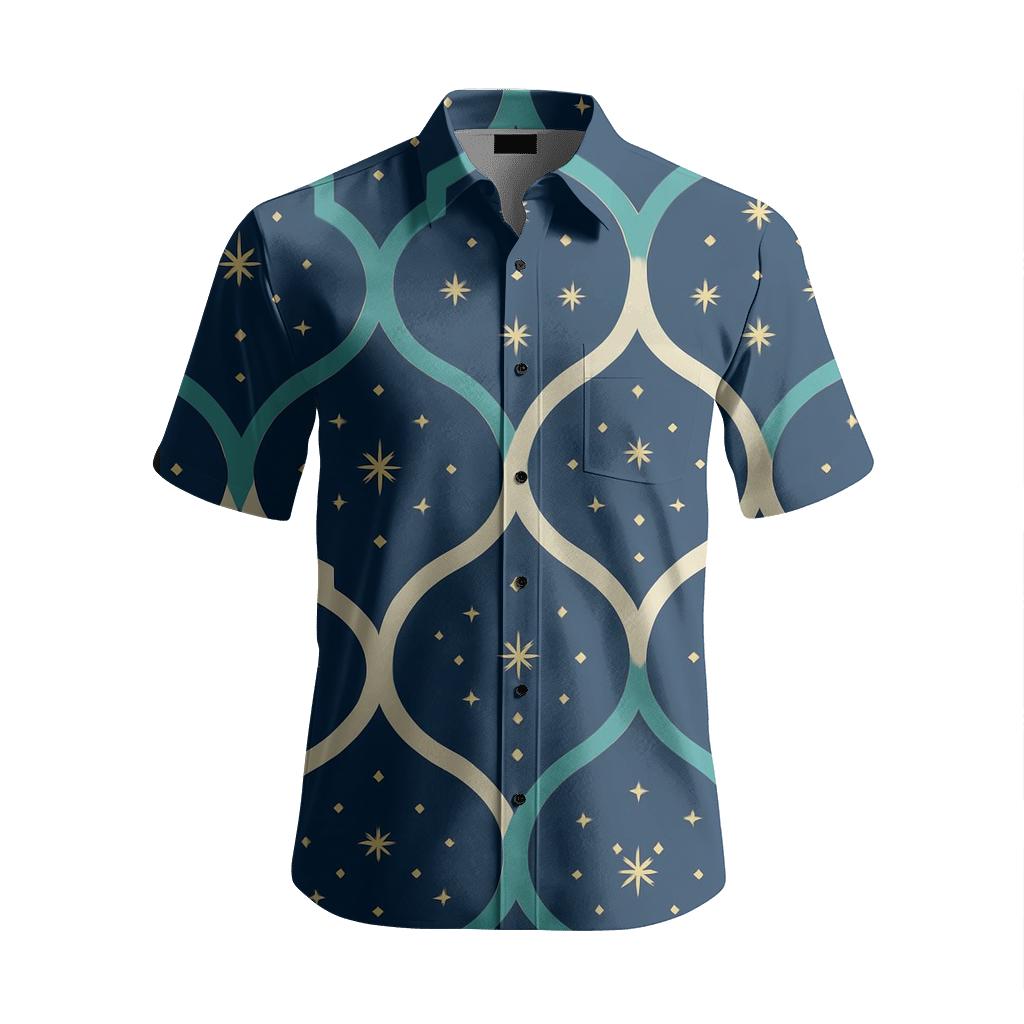 Aurora Ogee Trellis Constellation Repeat personalized embroidery shirts