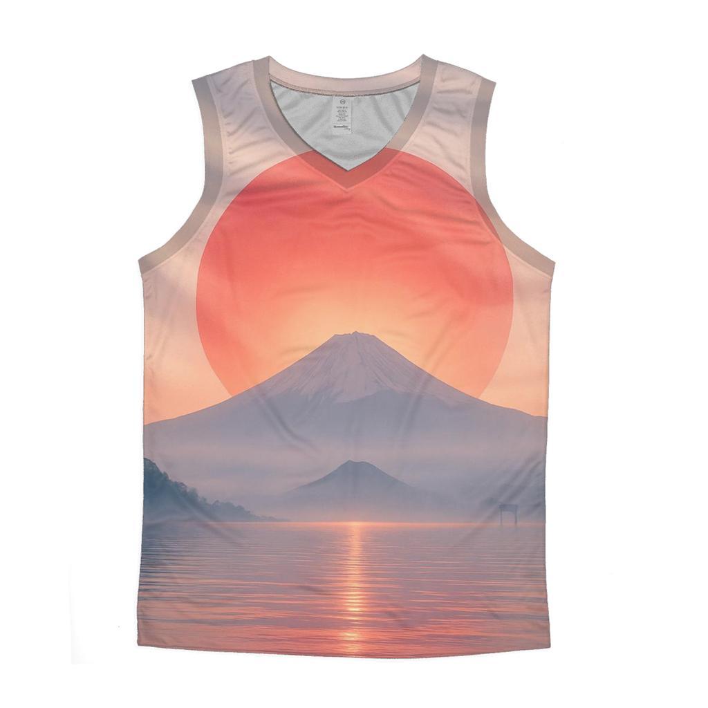 Japan Rising Mist Flagscape graphic print tank tops