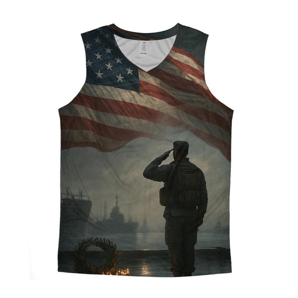 Harbor Watch Tribute Flag sports performance tank tops