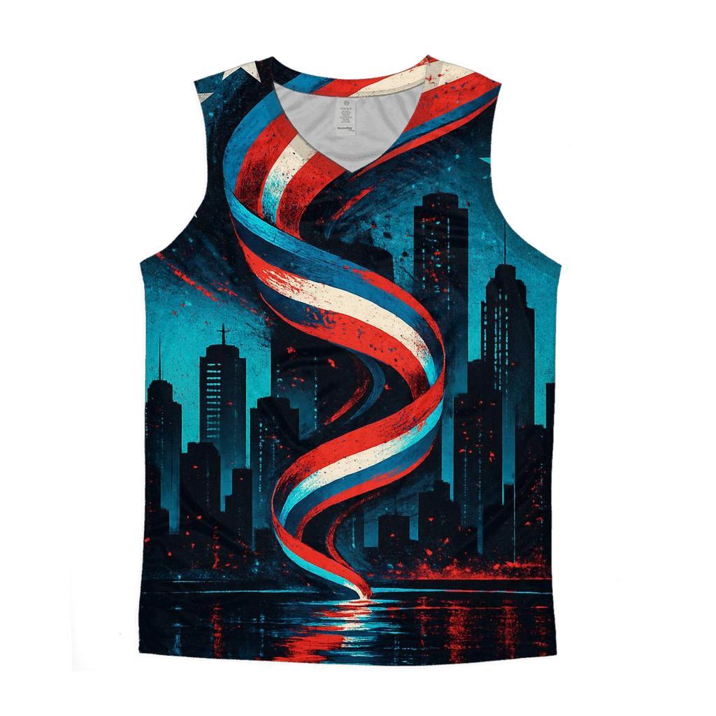 Skyline Surge Patriot Collage trendy fitted tank tops