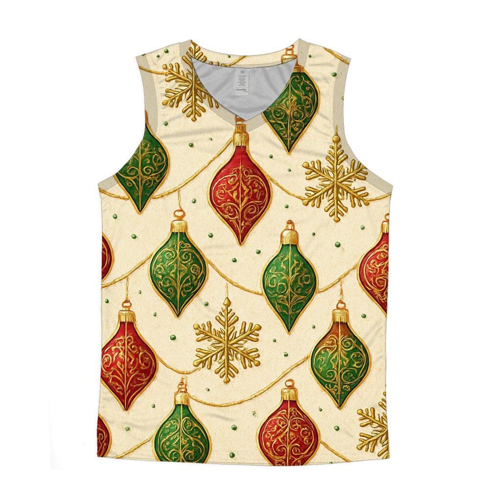 Snowflake Ornament Diagonal Ribbon Array On Warm Ivory Background designer workout tanks