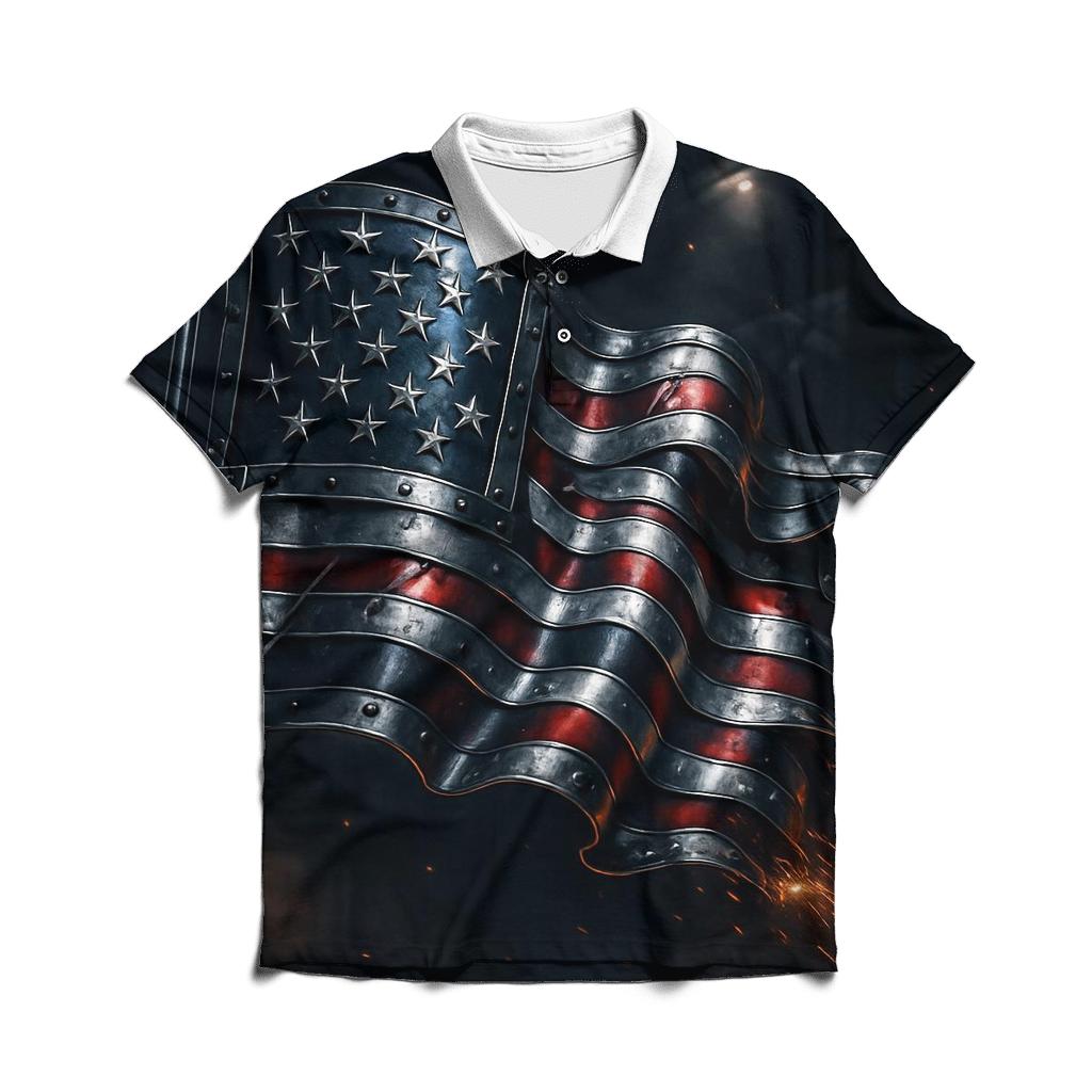 Midnight Forge Stars And Stripes designer slim fit polos