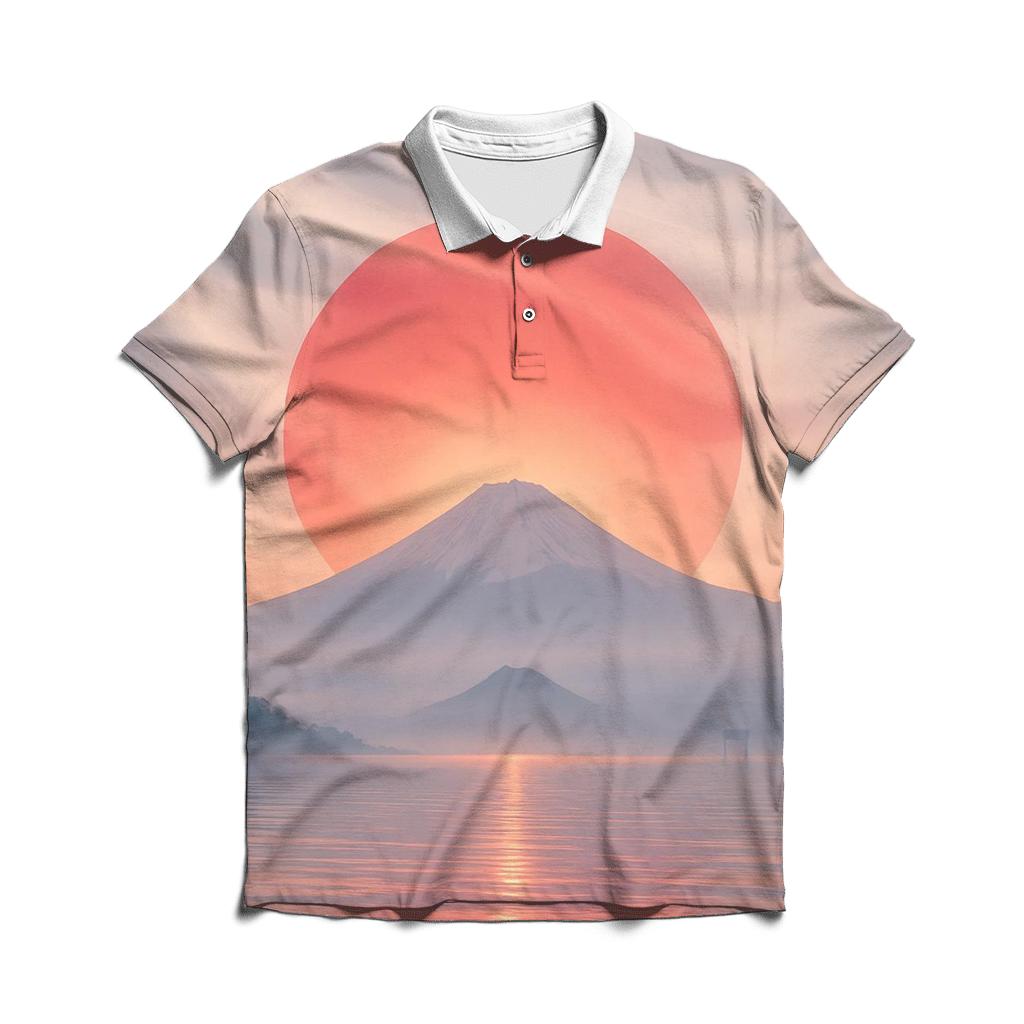 Japan Rising Mist Flagscape stylish collar polo tees