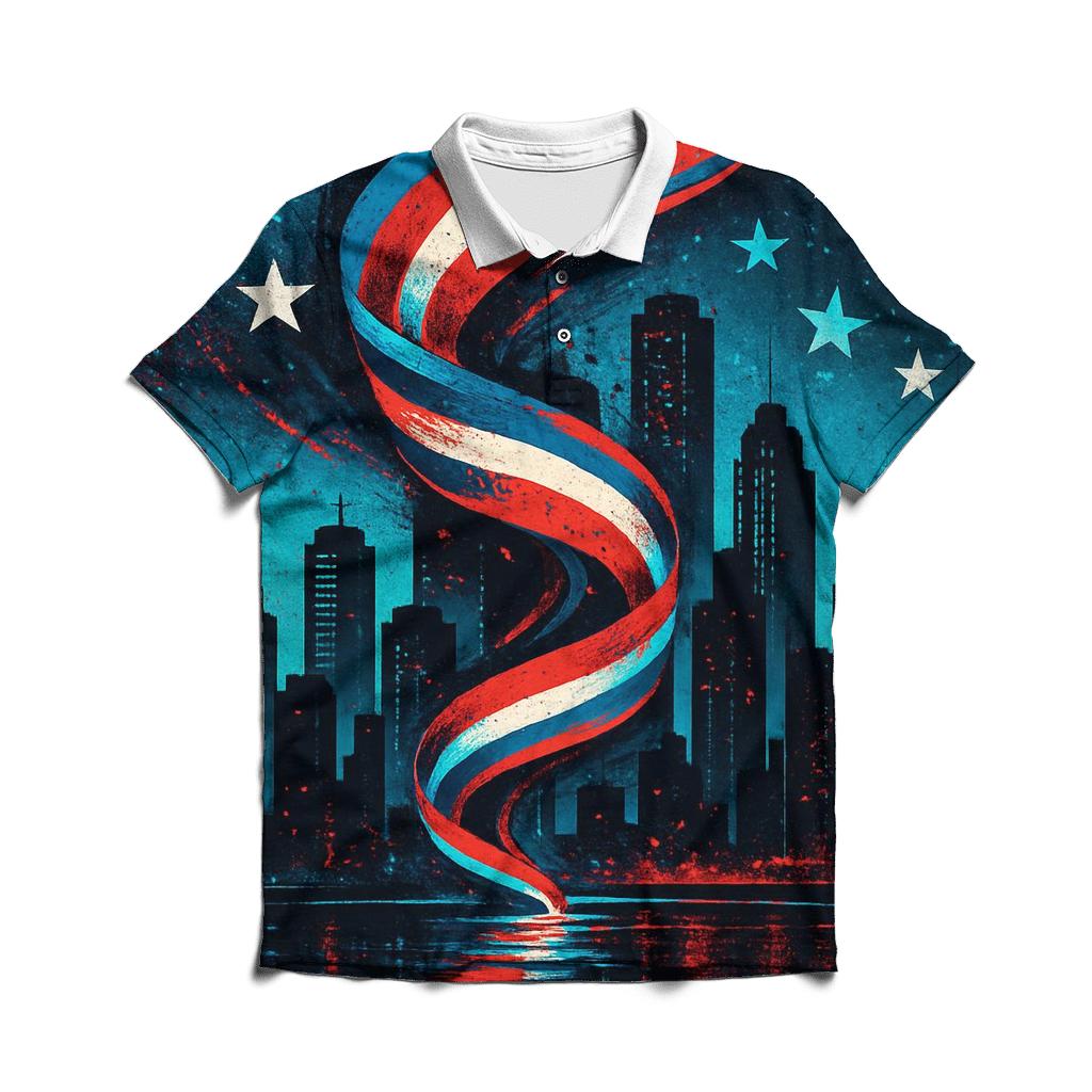Skyline Surge Patriot Collage stylish collar polo tees