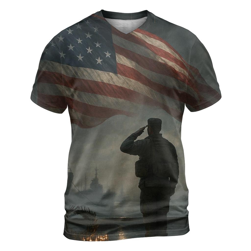 Harbor Watch Tribute Flag artistic all-over print tops