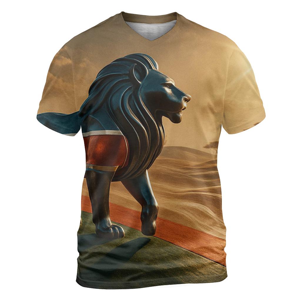 Kenya Metallic Savannah Crestwave artistic all-over print tops