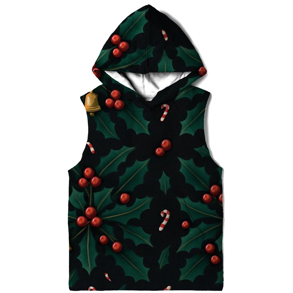 Emerald Holly Star Tessellation On Midnight Black Background lightweight hoodies