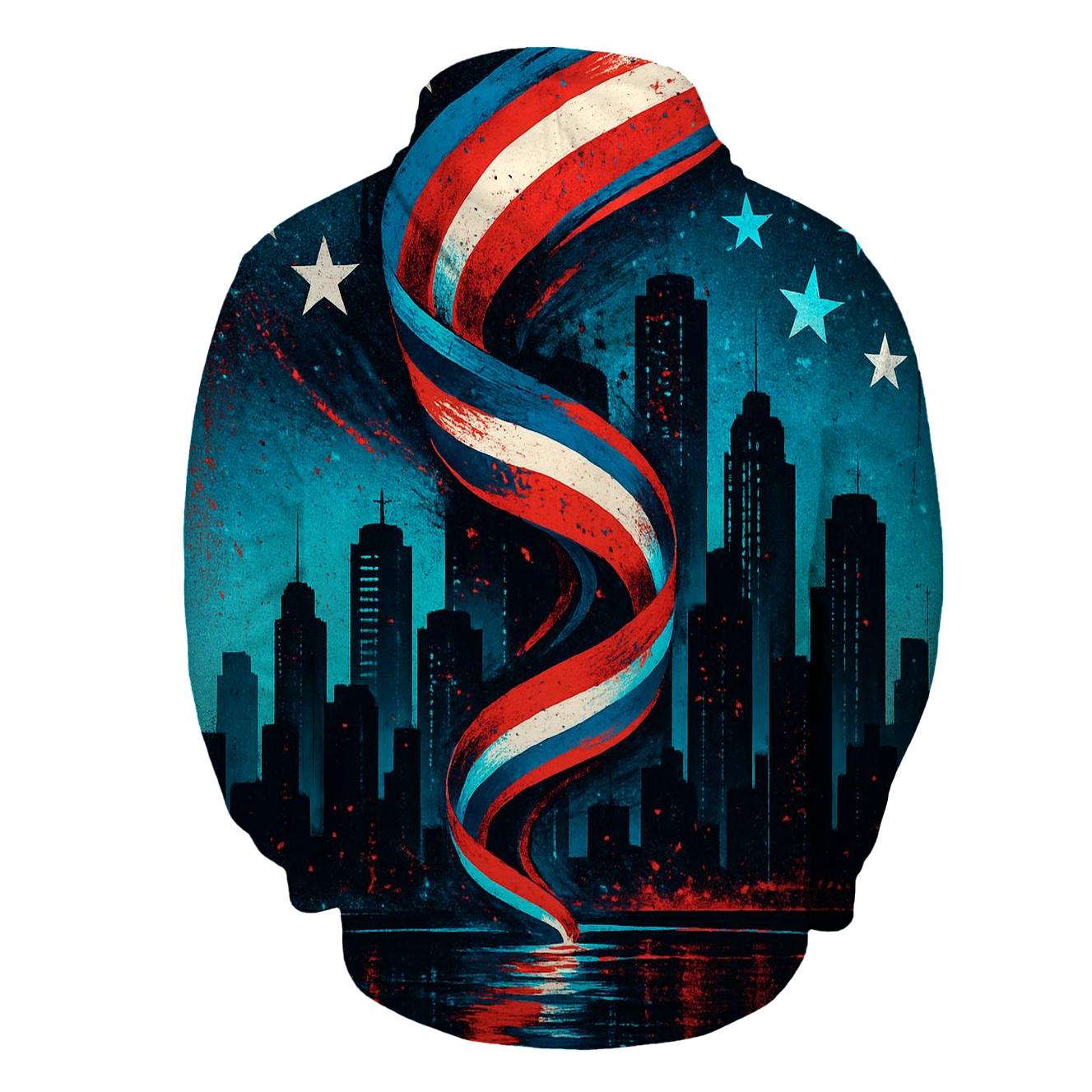 Skyline Surge Patriot Collage graphic hoodies