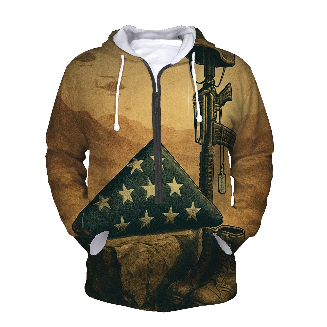 Desert Silence Memorial Fold custom hoodies