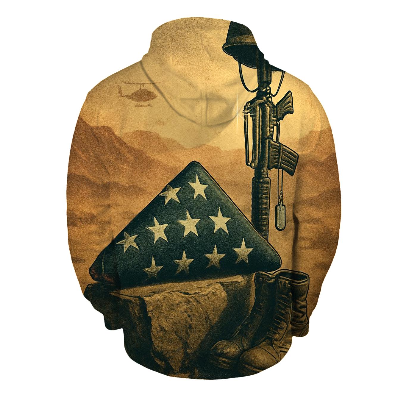Desert Silence Memorial Fold custom hoodies