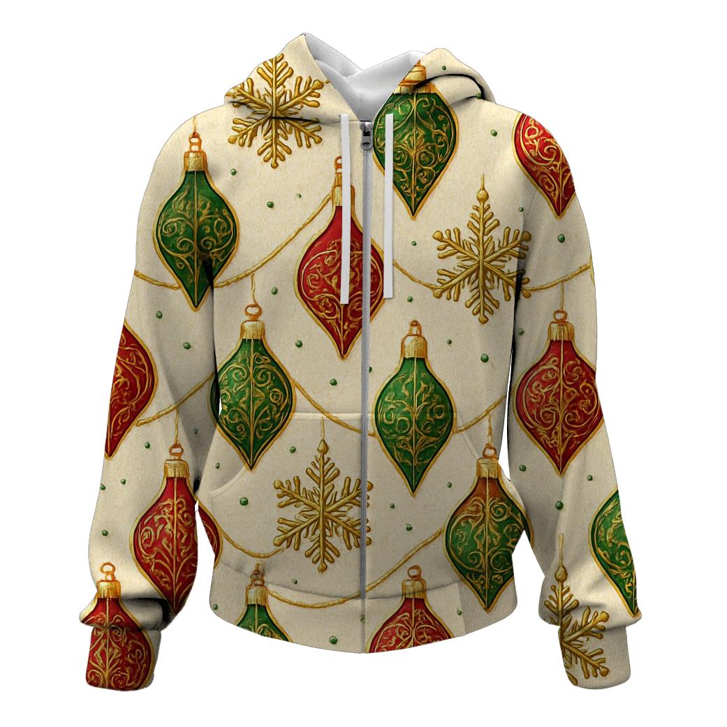 Snowflake Ornament Diagonal Ribbon Array On Warm Ivory Background hoodie designs