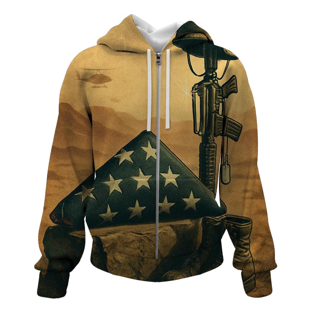 Desert Silence Memorial Fold embroidered hoodies
