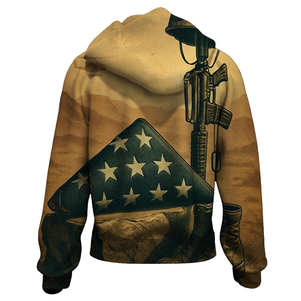 Desert Silence Memorial Fold embroidered hoodies