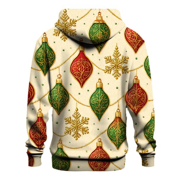 Snowflake Ornament Diagonal Ribbon Array On Warm Ivory Background hoodie designs