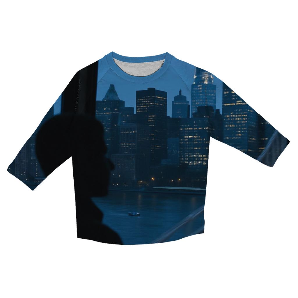 Roosevelt Island Tram Window Panorama At Blue Hour stylish quarter sleeve tops