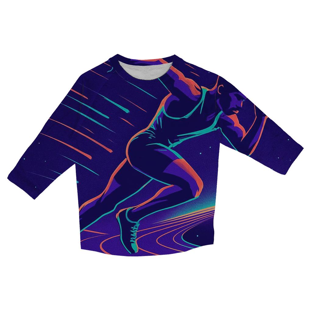 Neon Velocity Sprint Track fashion 3/4 sleeve shirts
