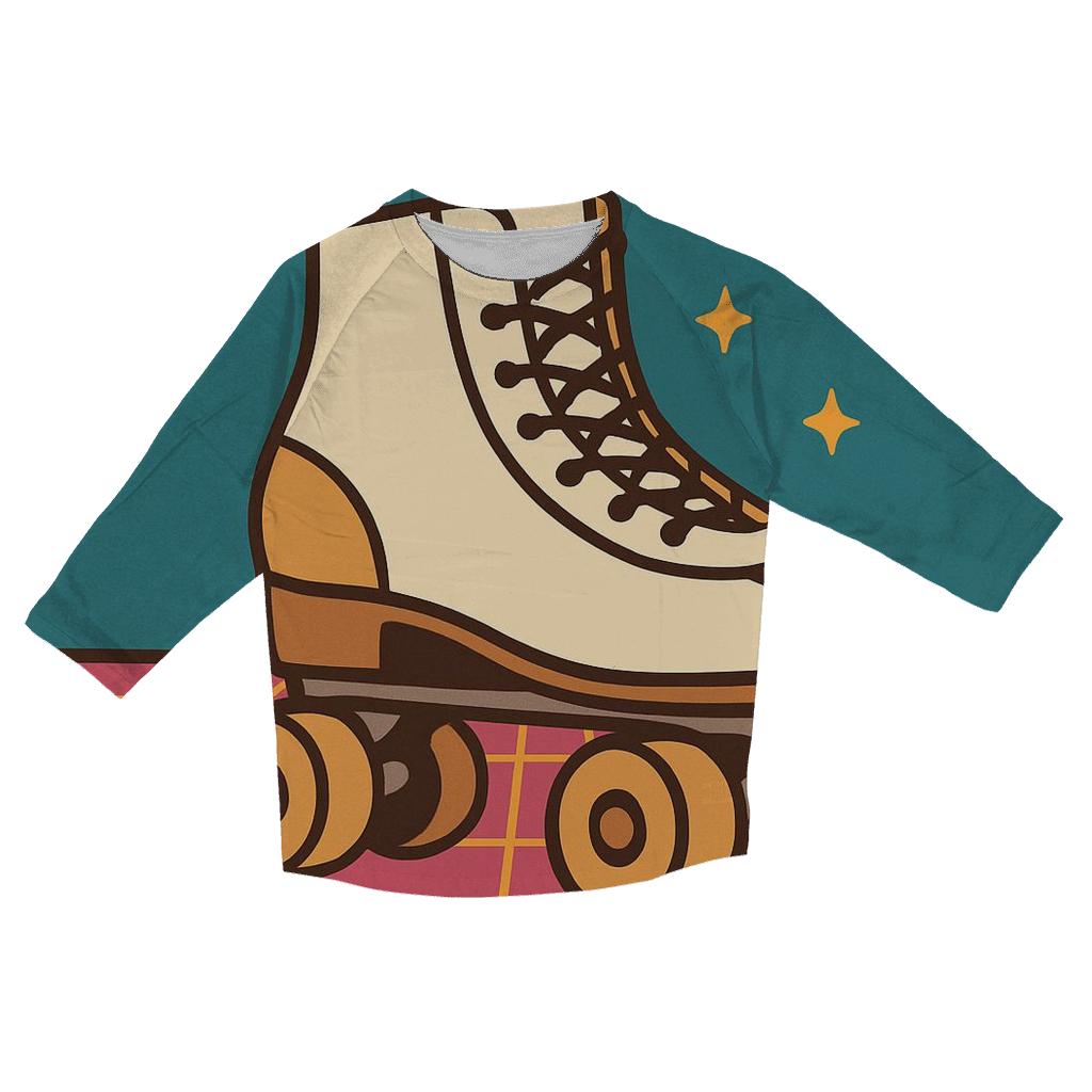 Roller Rink Neon Grid printed three quarter sleeve shirts