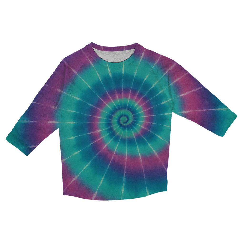 Aurora Spiral Overdye Nebula Whorl trendy 3/4 sleeve tops